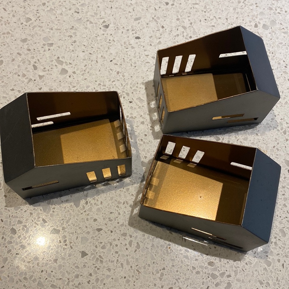 Set of 3 CB2 Metal Tea Lights Holders